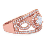 Round Natural Stone Infinity Shank  Ring