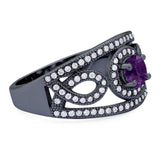 Round Natural Stone Infinity Shank  Ring