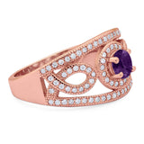 Round Natural Stone Infinity Shank  Ring