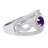 Round Natural Stone Infinity Shank  Ring