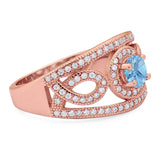 Round Natural Stone Infinity Shank  Ring