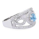 Round Natural Stone Infinity Shank  Ring