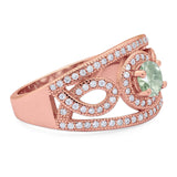 Round Natural Stone Infinity Shank  Ring