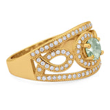 Round Natural Stone Infinity Shank  Ring