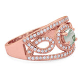 Round Natural Stone Infinity Shank  Ring