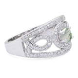 Round Natural Stone Infinity Shank  Ring