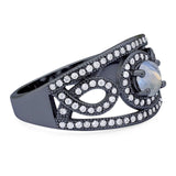 Round Natural Stone Infinity Shank  Ring