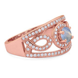 Round Natural Stone Infinity Shank  Ring