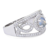 Round Natural Stone Infinity Shank  Ring