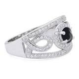 Round Natural Stone Infinity Shank  Ring