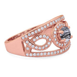 Round Natural Stone Infinity Shank  Ring