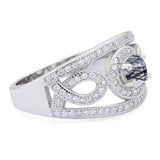 Round Natural Stone Infinity Shank  Ring