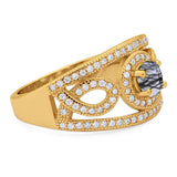 Round Natural Stone Infinity Shank  Ring