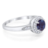 Round Natural Stone Engagement Ring