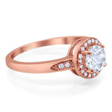 Round Natural Stone Engagement Ring