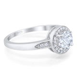 Round Natural Stone Engagement Ring