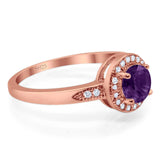 Round Natural Stone Engagement Ring