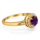 Round Natural Stone Engagement Ring