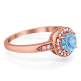 Round Natural Stone Engagement Ring