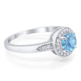 Round Natural Stone Engagement Ring