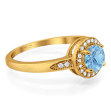 Round Natural Stone Engagement Ring