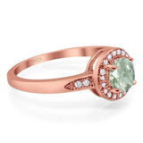 Round Natural Stone Engagement Ring