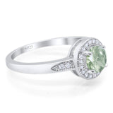 Round Natural Stone Engagement Ring