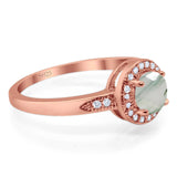 Round Natural Stone Engagement Ring