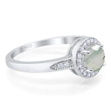 Round Natural Stone Engagement Ring