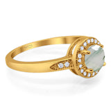 Round Natural Stone Engagement Ring