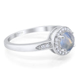 Round Natural Stone Engagement Ring