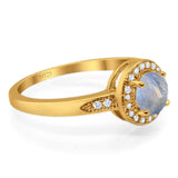 Round Natural Stone Engagement Ring