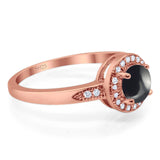 Round Natural Stone Engagement Ring