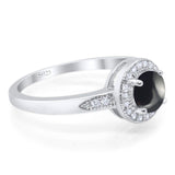 Round Natural Stone Engagement Ring