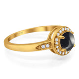 Round Natural Stone Engagement Ring