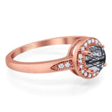 Round Natural Stone Engagement Ring