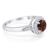 Round Natural Stone Engagement Ring