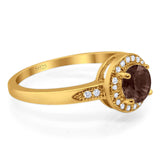 Round Natural Stone Engagement Ring