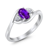 Art Deco Oval Natural Stone Three Stone Ring