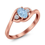 Art Deco Oval Natural Stone Three Stone Ring