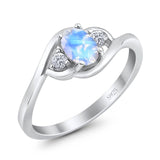 Art Deco Oval Natural Stone Three Stone Ring