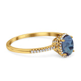 Vintage Style Oval Natural Stone Solitaire Ring