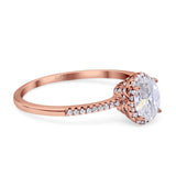 Vintage Style Oval Natural Stone Solitaire Ring