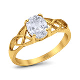 Oval Celtic Trinity Knot Ring