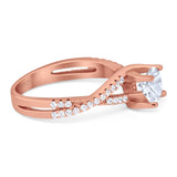 Art Deco Round Natural Stone Twisted Ring