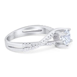 Art Deco Round Natural Stone Twisted Ring