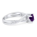 Art Deco Round Natural Stone Twisted Ring