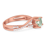 Art Deco Round Natural Stone Twisted Ring