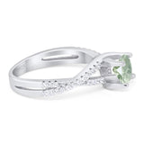 Art Deco Round Natural Stone Twisted Ring