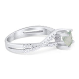 Art Deco Round Natural Stone Twisted Ring